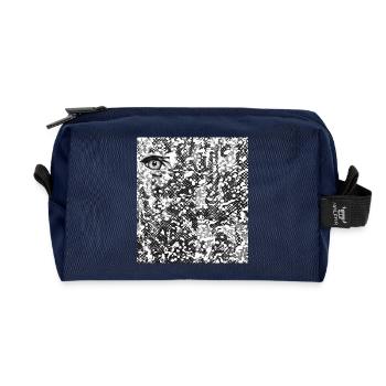 L’œil dans l’abstraction - Trousse de toilette en tissu recyclé - marine - Devant