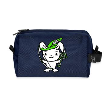 Hase Pfeil Bogen Federhut Mittelalter Bogenschütze - Recycelte Kulturtasche - Navy - Vorne
