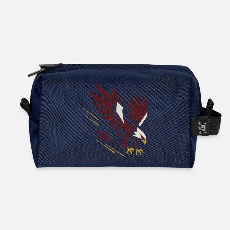 Geometrischer Adler im Angriff - Recycelte Kulturtasche - Navy