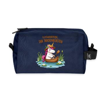 Excursion en canoë Licorne - Trousse de toilette en tissu recyclé - marine - Devant