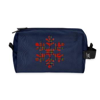 Tartan-Schneeflocke - Recycelte Kulturtasche - Navy - Vorne