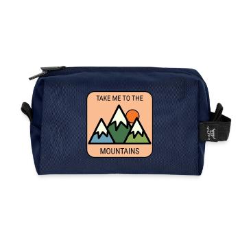 Take me to the Mountains - Recycled Toiletry Zip Bag - navy - Front