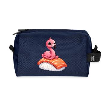 Flamingo Sushi Japanisches Essen Roher Fisch - Recycelte Kulturtasche - Navy - Vorne