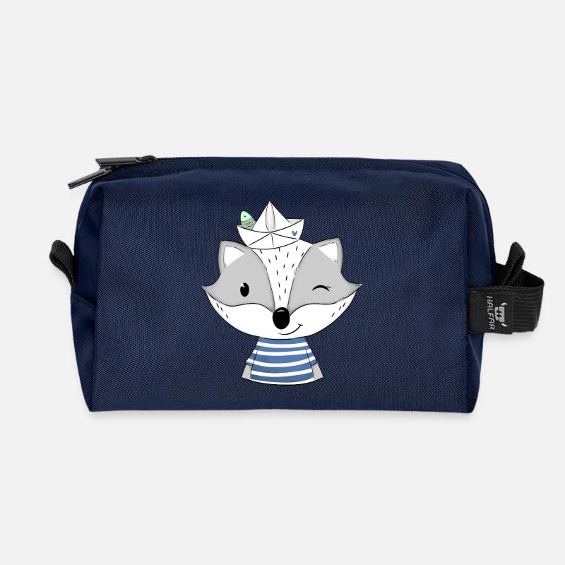 Matrosen Dachs mit Papierboot - Recycelte Kulturtasche - Navy