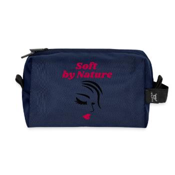 Soft by Nature – Feminine Portrait of a Woman Statement - Recycled Toiletry Zip Bag - navy - Front