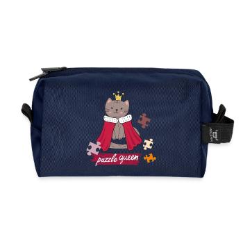 Puzzle Queen - Recycled Toiletry Zip Bag - navy - Front