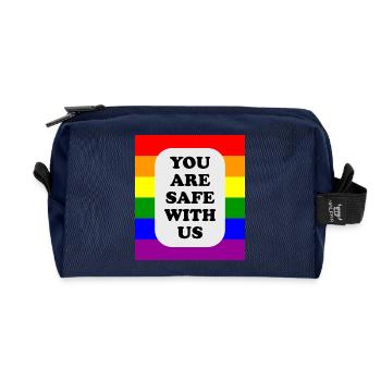 LGBT-Safe-Space-Regenbogenflagge - Recycelte Kulturtasche - Navy - Vorne