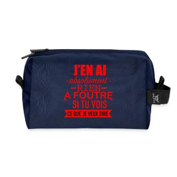 J' en ai Absolument rien à foutre - Trousse de toilette en tissu recyclé - marine - Devant