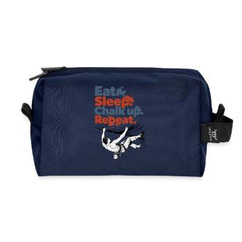 Klettern Bouldern Eat Sleep Chalk Up Repeat - Recycelte Kulturtasche - Navy - Vorne