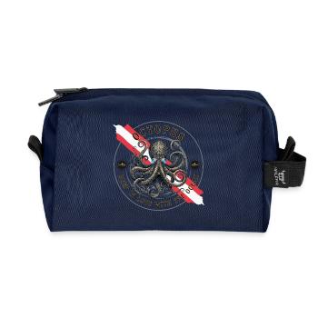 Pieuvre, pieuvre, tentacule, plongée, plongée, animal marin, - Trousse de toilette en tissu recyclé - marine - Devant