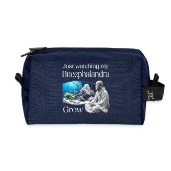 Zen and Bucephalandra – The Art of Aquascaping - Recycled Toiletry Zip Bag - navy - Front