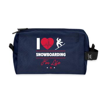 Snowboarden für immer – Leidenschaft pur - Recycelte Kulturtasche - Navy - Vorne