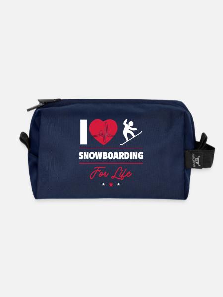 Snowboarden für immer – Leidenschaft pur - Recycelte Kulturtasche - Navy