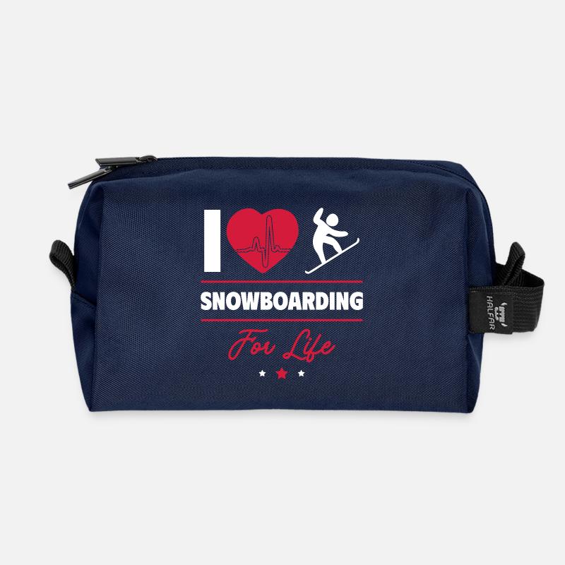 Snowboarden für immer – Leidenschaft pur - Recycelte Kulturtasche - Navy