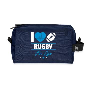 Rugby forever – passion for the game - Recycled Toiletry Zip Bag - navy - Front