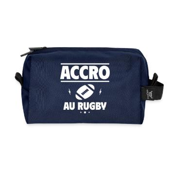 accro au rugby - Trousse de toilette en tissu recyclé - marine - Devant