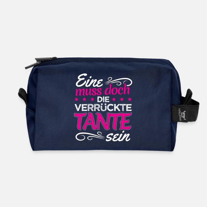 EINE MUSS DOCH DIE VERRÜCKTE TANTE SEIN - Recycelte Kulturtasche - Navy