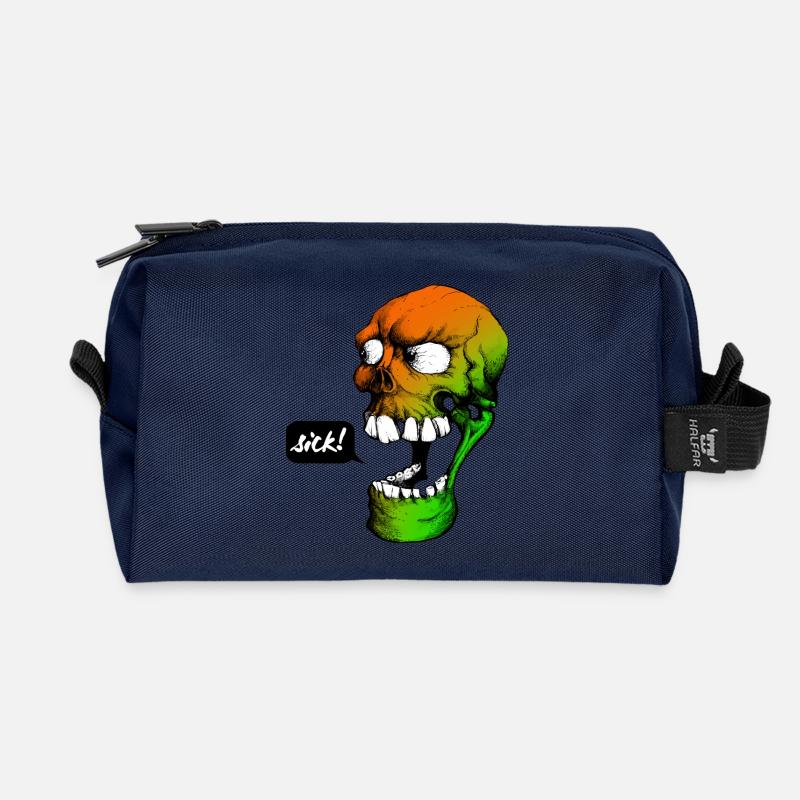 Psychedelic Skull - Recycelte Kulturtasche - Navy