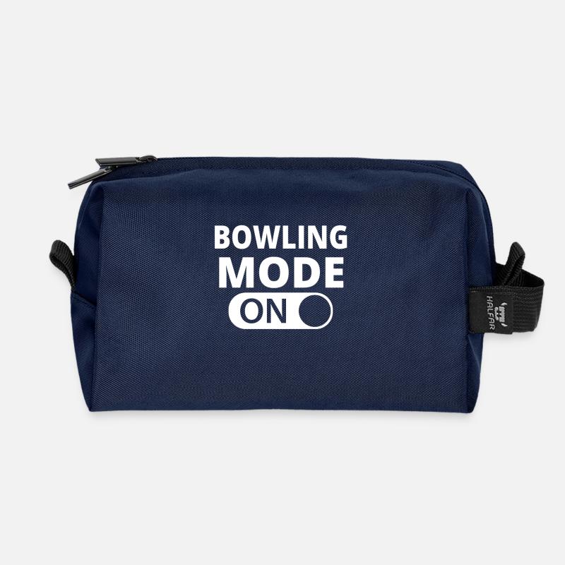 MODE ON BOWLING - Recycelte Kulturtasche - Navy