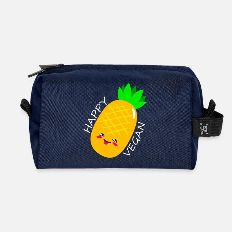 Vegan und Glücklich - Recycelte Kulturtasche - Navy