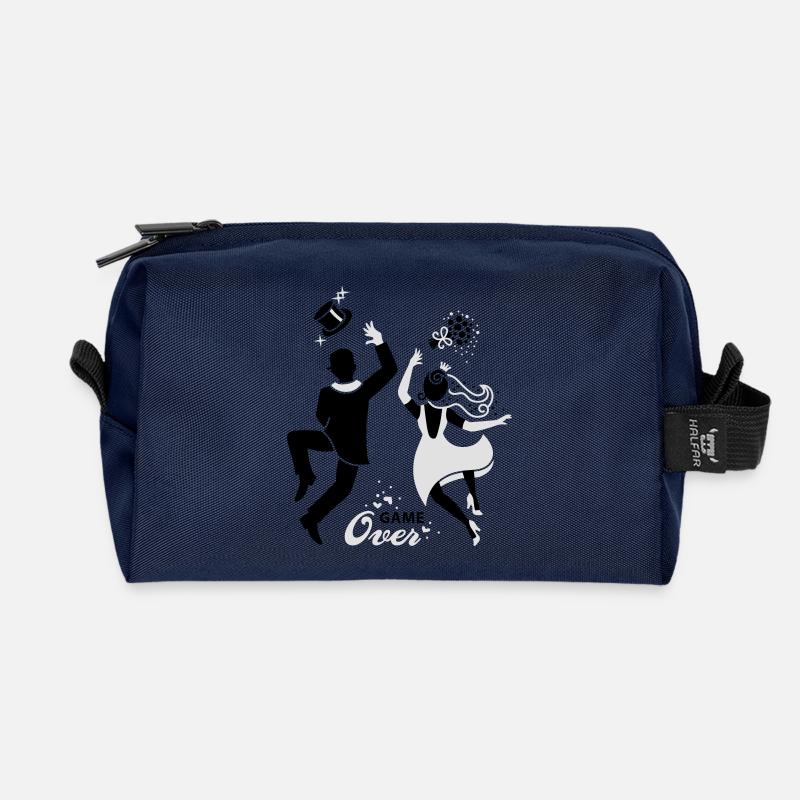 Braut - Paar Game over - Recycelte Kulturtasche - Navy