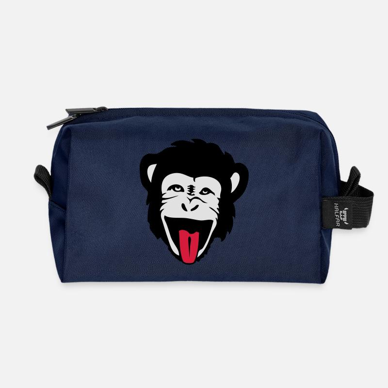 monkey gorilla monkey Header1 - Recycled Toiletry Zip Bag - navy