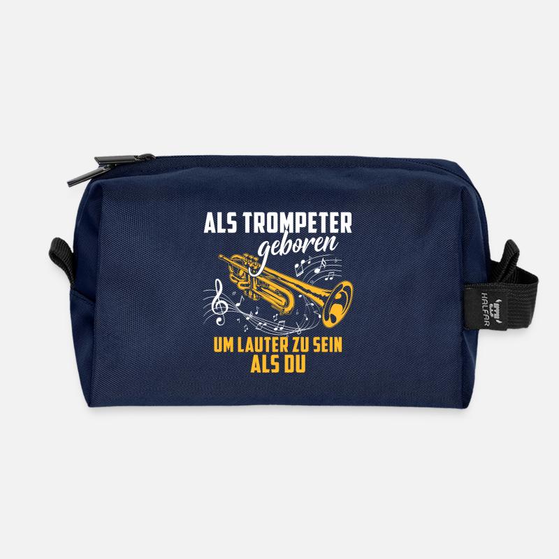Trompete Shirt · Blasmusik · Als Trompeter geboren - Recycelte Kulturtasche - Navy