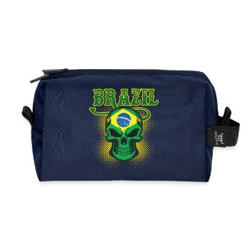 Brazil Football Gift Fan World Cup - Recycled Toiletry Zip Bag - navy - Front