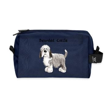 Lustiger Bearded Collie - Recycelte Kulturtasche - Navy - Vorne