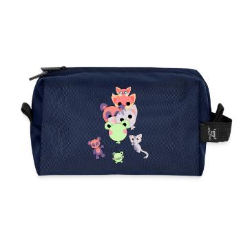 Animaux doux avec des ballons - Trousse de toilette en tissu recyclé - marine - Devant