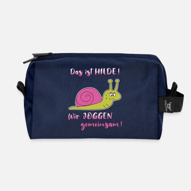 Joggen Sport Laufen Langsame Schnecke Lustig - Recycelte Kulturtasche - Navy