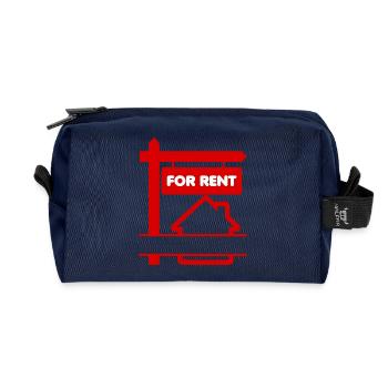 Red logo signboard for rent - Recycled Toiletry Zip Bag - navy - Front