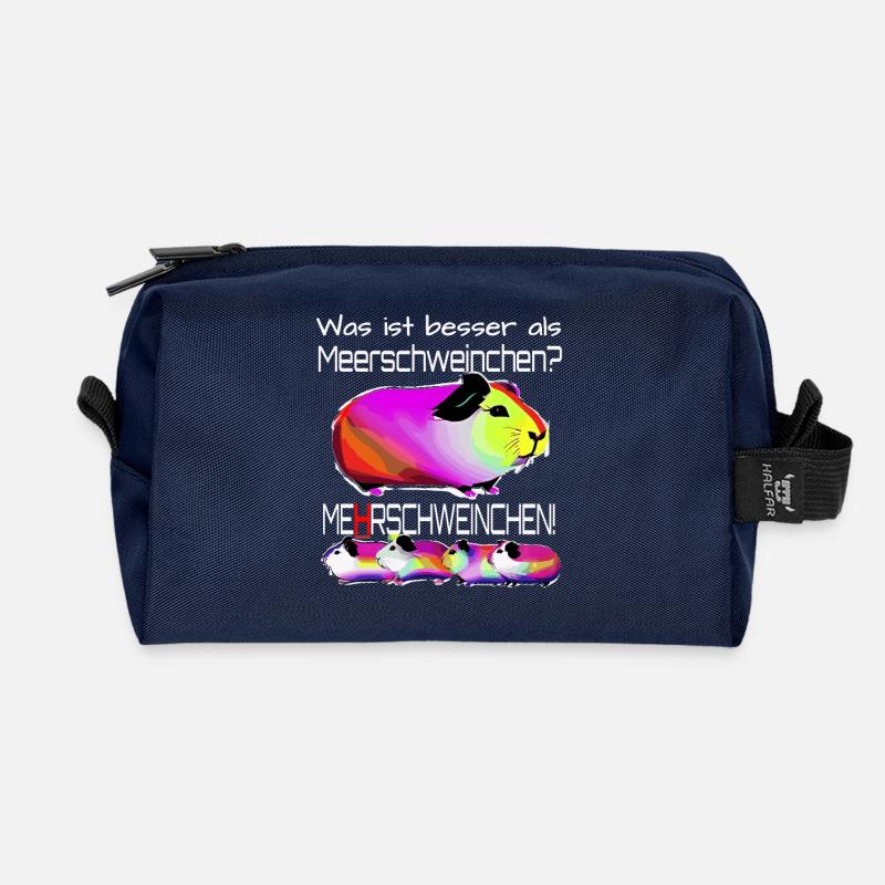 Meerschweinchen Spruch Mehrschweinchen - Recycelte Kulturtasche - Navy