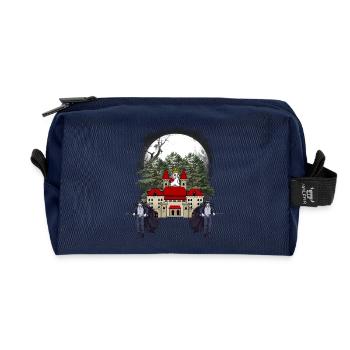Castle Medieval Fantasy Fairy Tale Fairytale Character - Recycled Toiletry Zip Bag - navy - Front