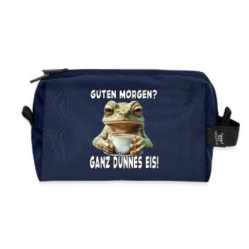 Coffee Morning Grouch Employee Saying Funny Fun - Recycled Toiletry Zip Bag - navy - Front