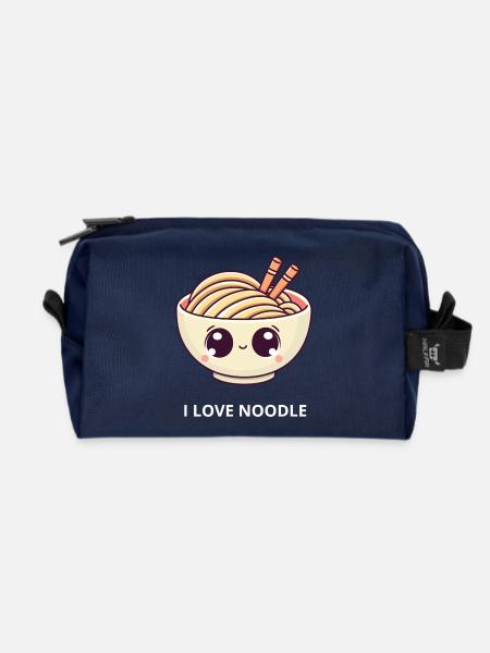 I LOVE NOODLE - Recycled Toiletry Zip Bag - navy