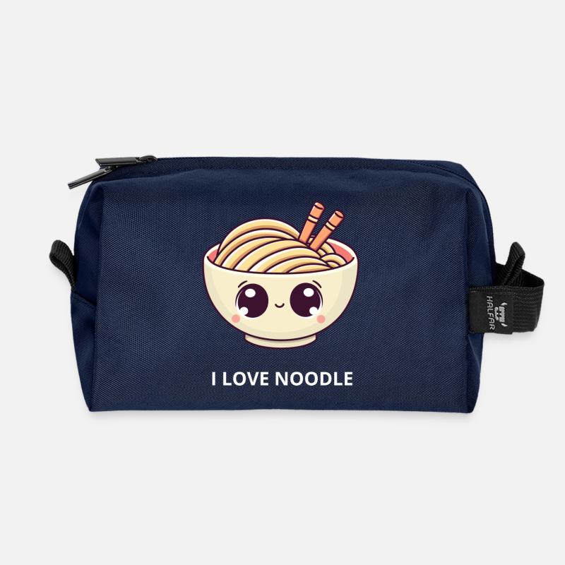 I LOVE NOODLE - Recycled Toiletry Zip Bag - navy