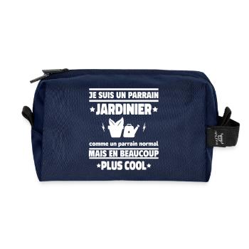 Je suis un parrain jardinier plus cool - Trousse de toilette en tissu recyclé - marine - Devant