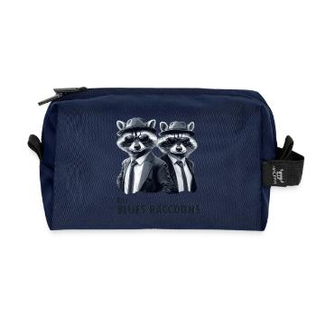 The Blues Raccoons 3 - Recycled Toiletry Zip Bag - navy - Front
