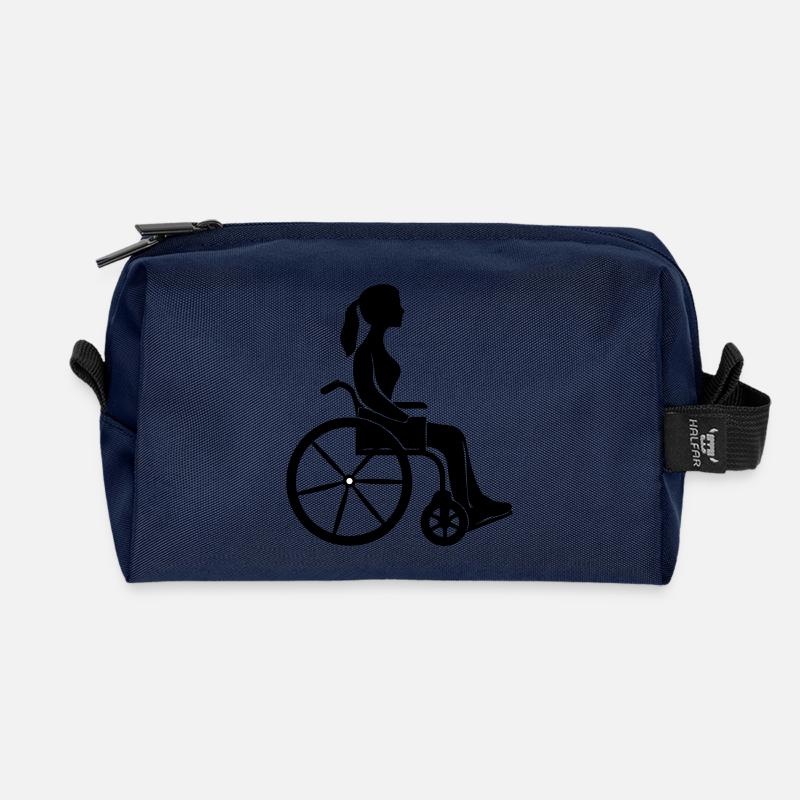 Rollstuhl Frau - Recycelte Kulturtasche - Navy