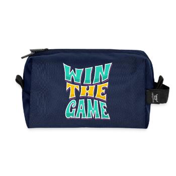 Win in the game – only winning counts - Recycled Toiletry Zip Bag - navy - Front