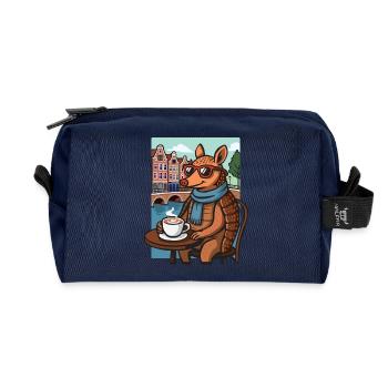 Amsterdam canal belt animal - Recycled Toiletry Zip Bag - navy - Front