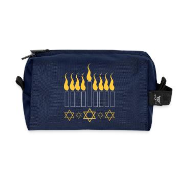Chanukkah Hanukah Hanukkah - Recycelte Kulturtasche - Navy - Vorne