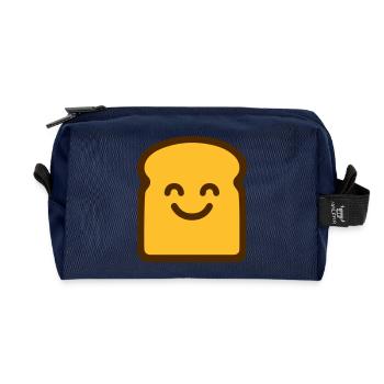 Cute Toast - Recycled Toiletry Zip Bag - navy - Front
