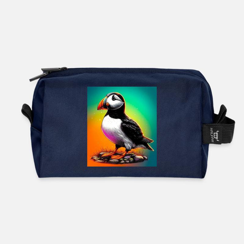 Papageitaucher - Recycelte Kulturtasche - Navy