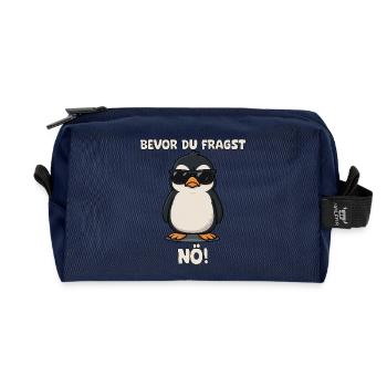 Pinguin mit Sonnenbrille Spruch - Recycelte Kulturtasche - Navy - Vorne