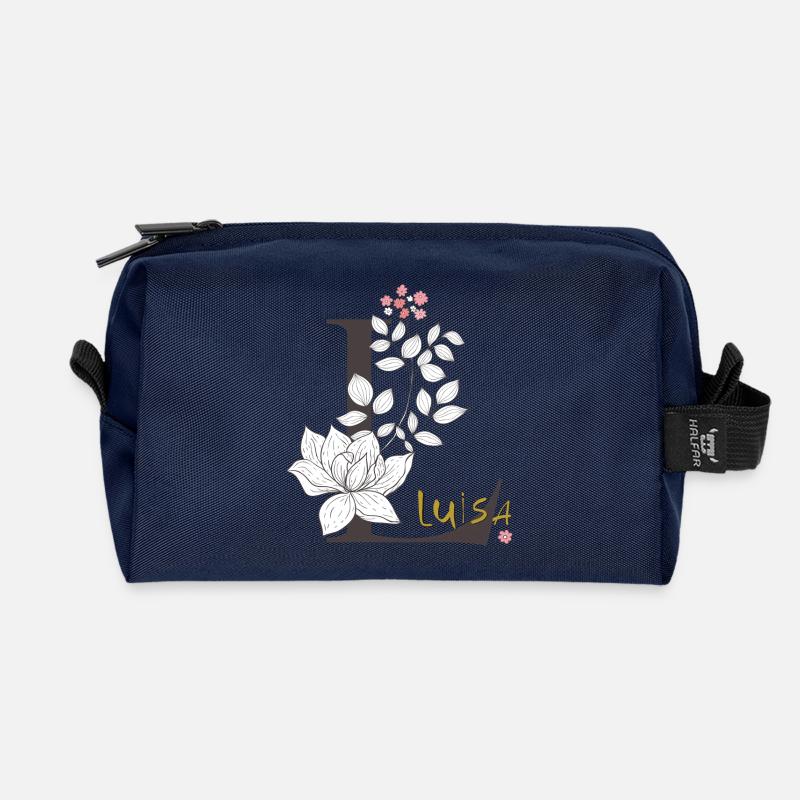 Buchstabe L  Luisa - Recycelte Kulturtasche - Navy