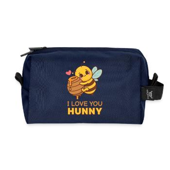 Citations pour les amoureux - Trousse de toilette en tissu recyclé - marine - Devant