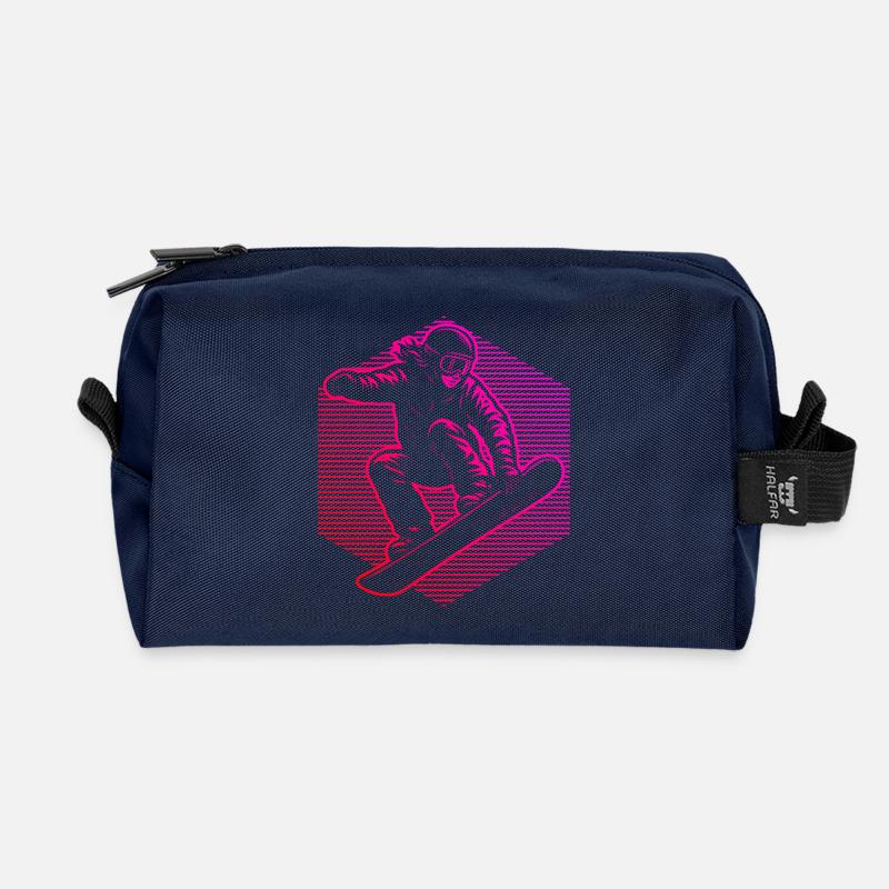 Snowboard perfect for every snowboard - Recycled Toiletry Zip Bag - navy