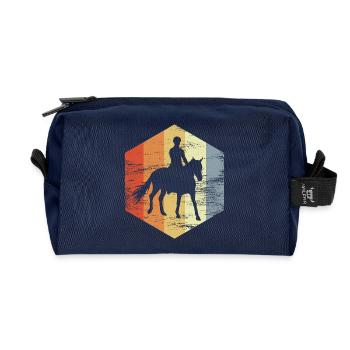 Riding Retro Look - Recycled Toiletry Zip Bag - navy - Front